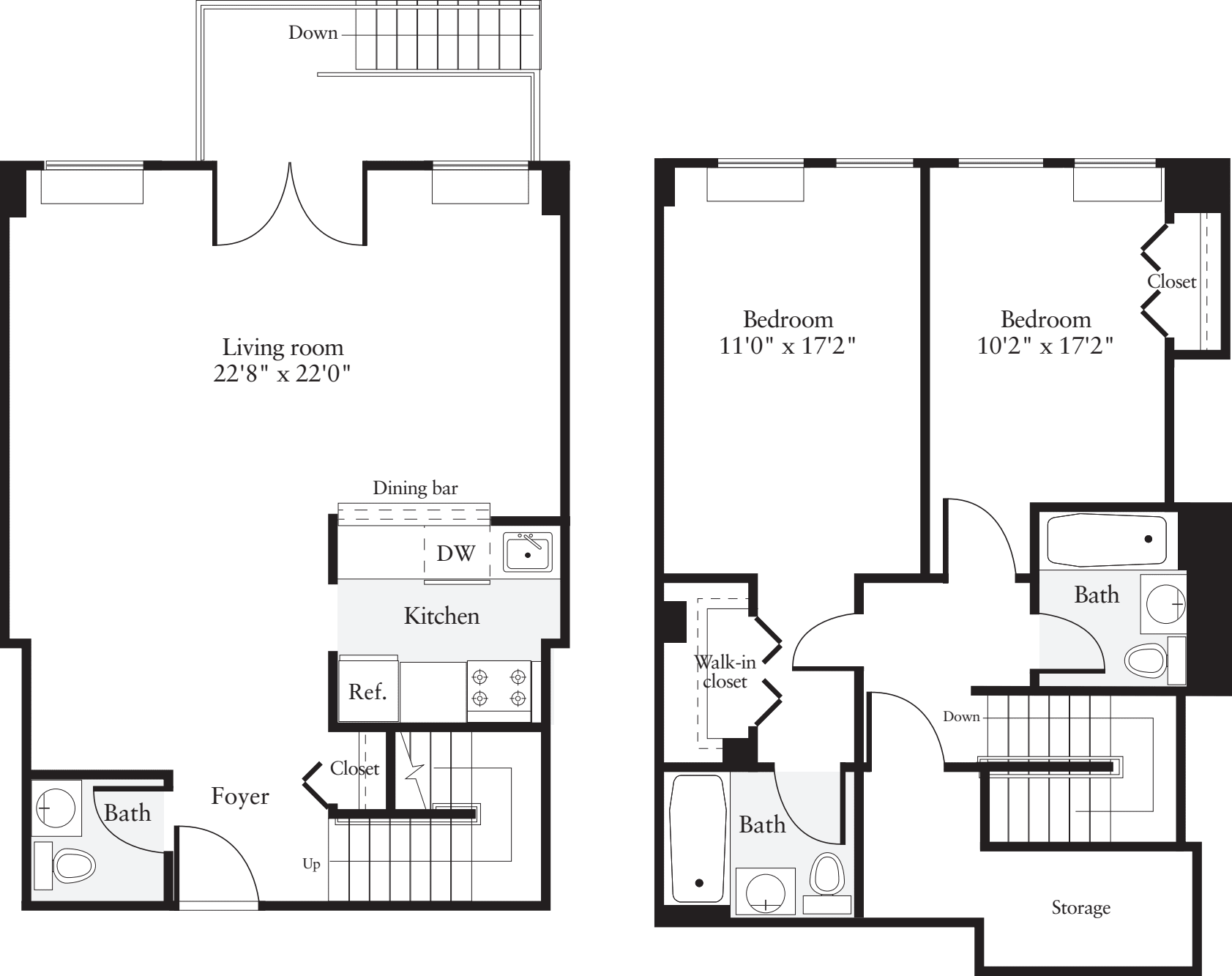 2 Bedrooms W floorplan