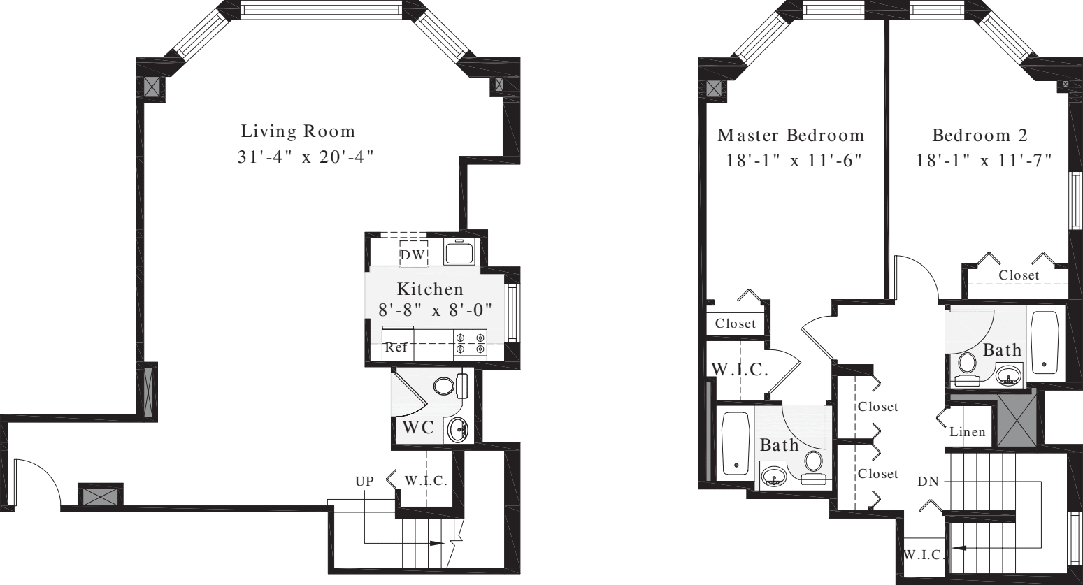 2 Bedrooms Z floorplan