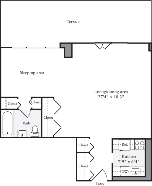 Studio B1 floorplan