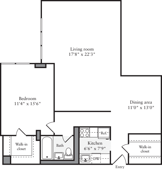 1 Bedroom N floorplan