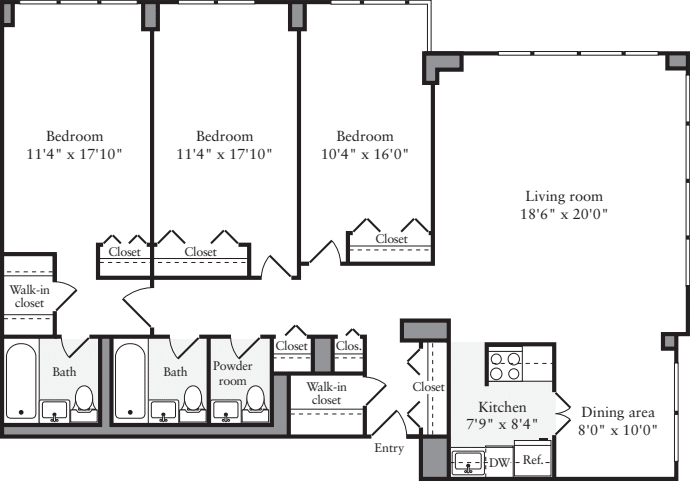 3+ Bedrooms H