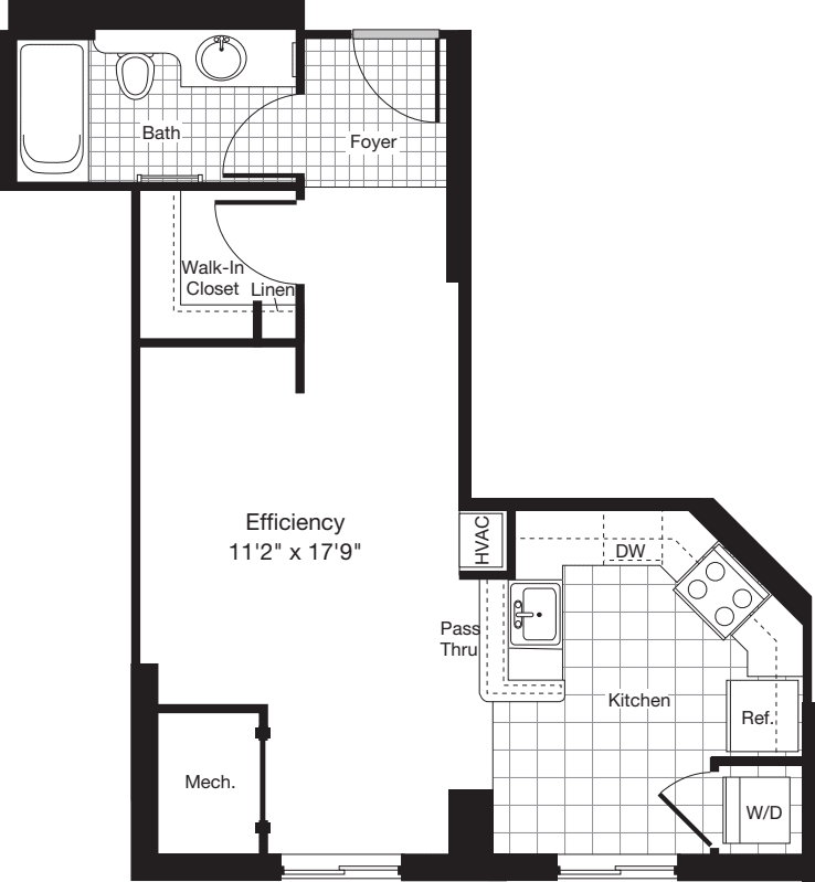 Studio A floorplan