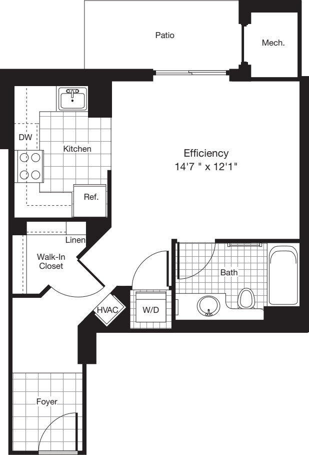 Studio B floorplan