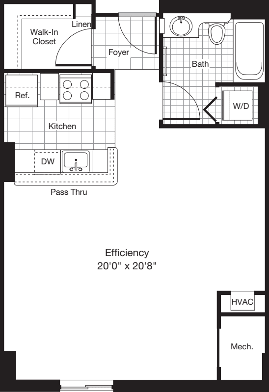 Studio E floorplan