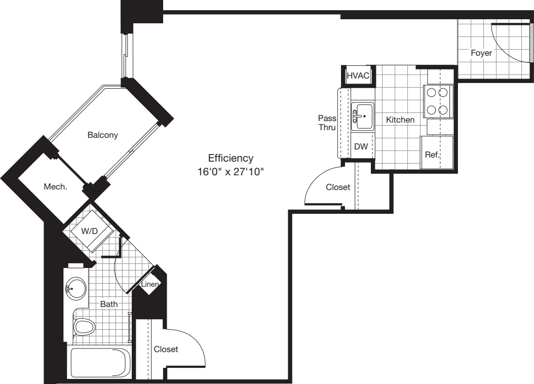 Studio F floorplan