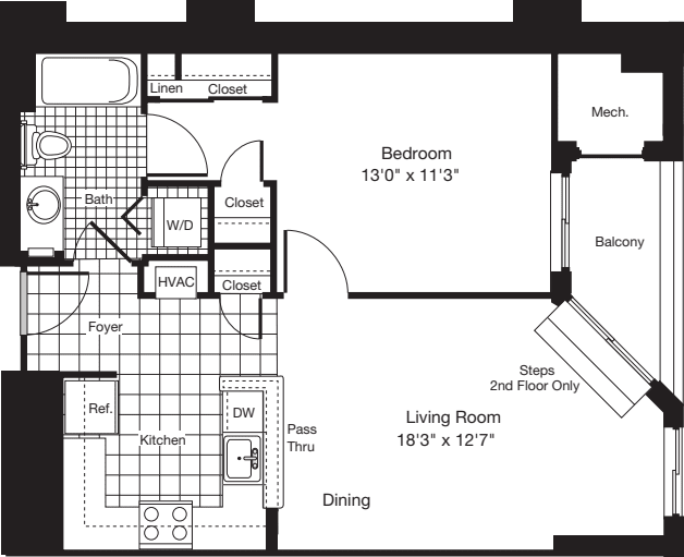 1 Bedroom C floorplan