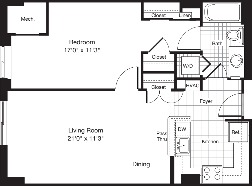 1 Bedroom P