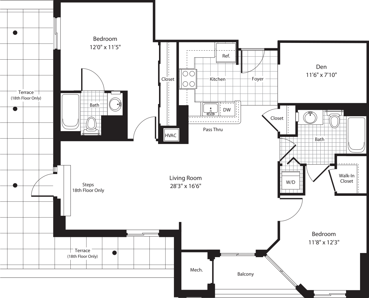 2 Bedrooms P floorplan