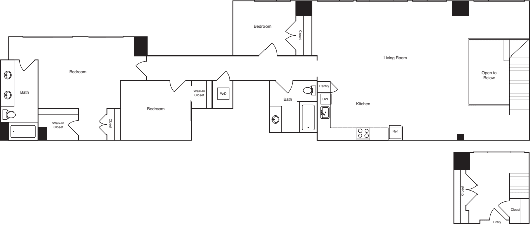 3 Bedrooms A floorplan