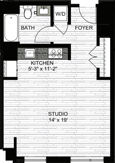 Studio B floorplan