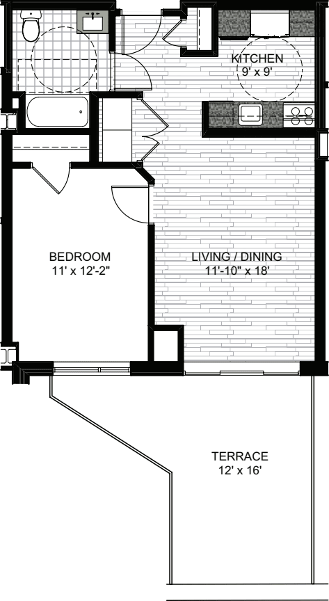 1 Bedroom A floorplan