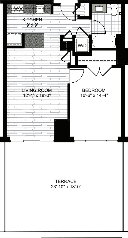 1 Bedroom G floorplan