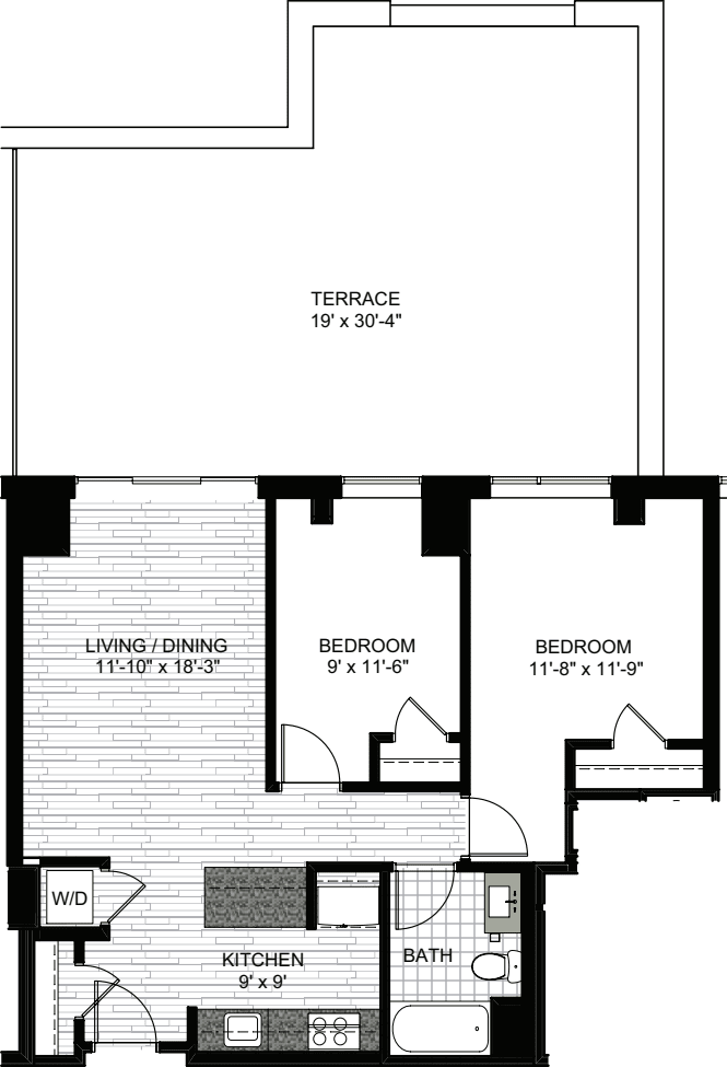 2 Bedrooms A floorplan