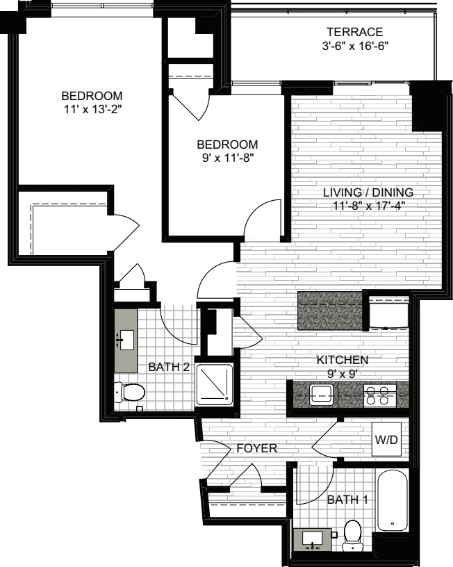 2 Bedrooms G floorplan