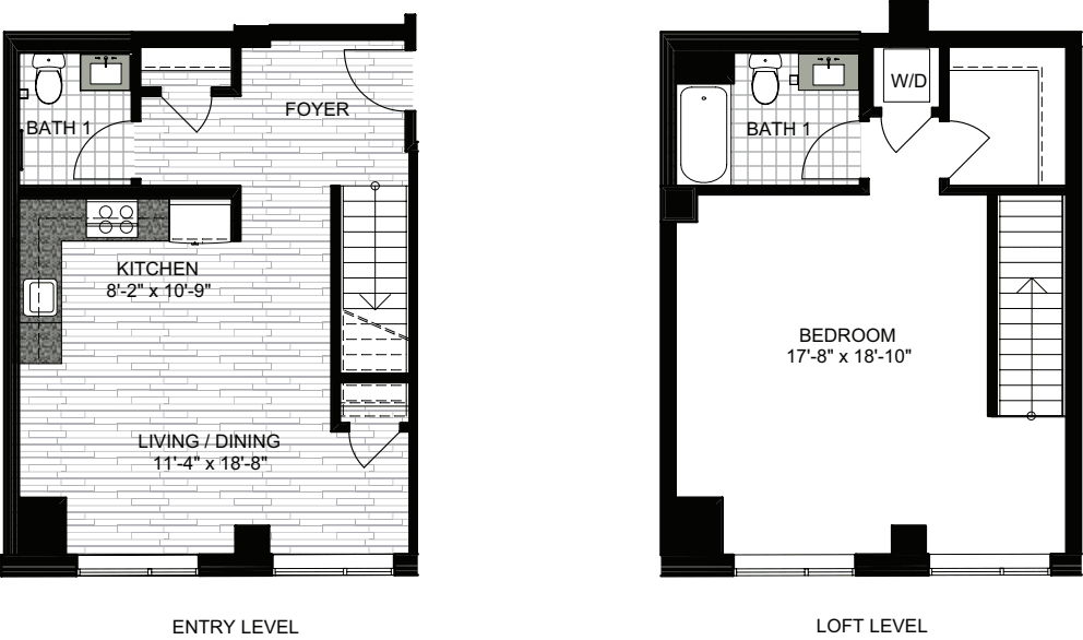 1 Bedroom AA floorplan