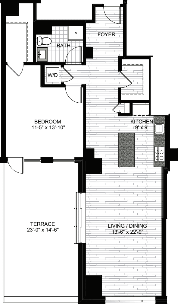 1 Bedroom FF floorplan