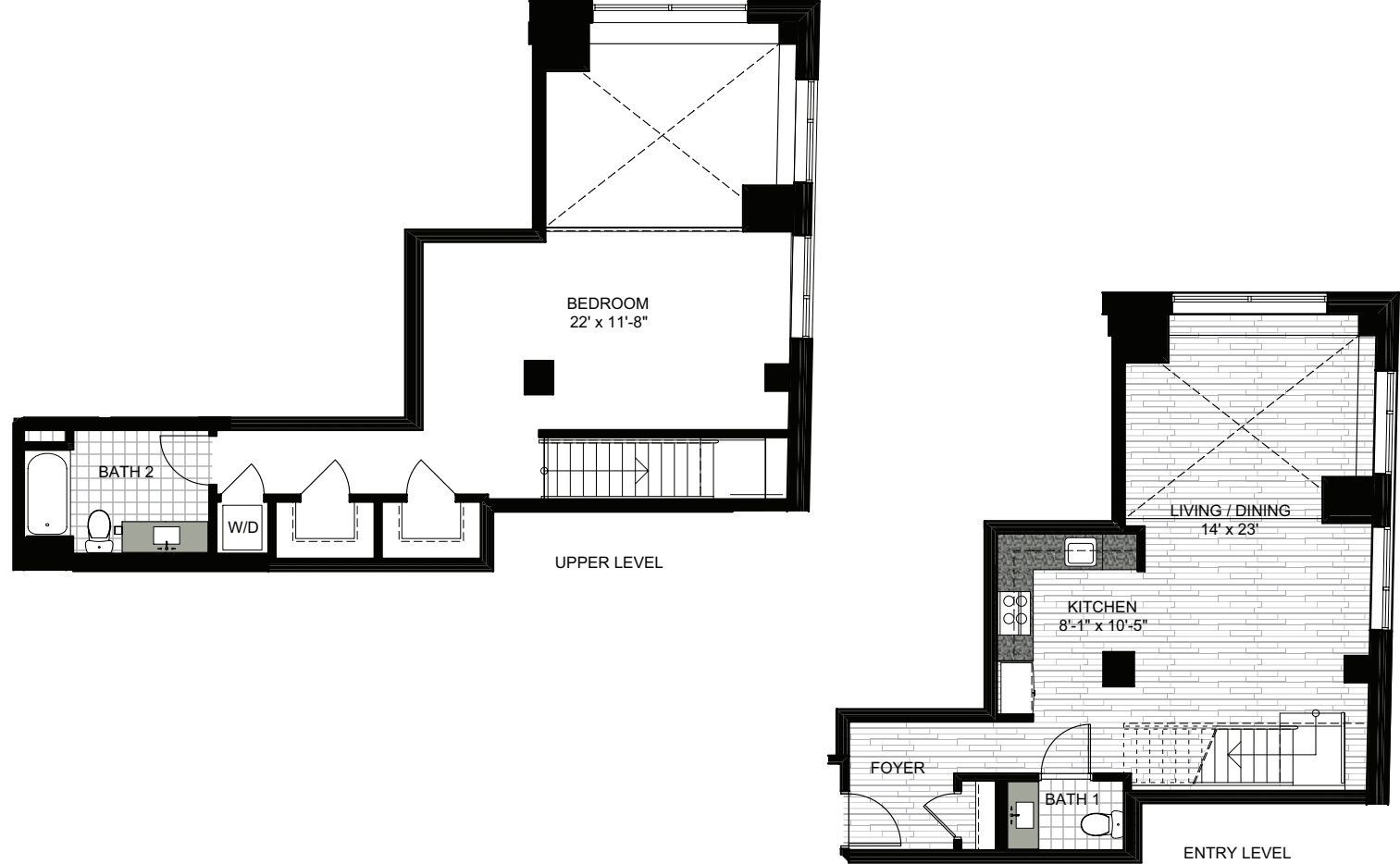 1 Bedroom OO floorplan