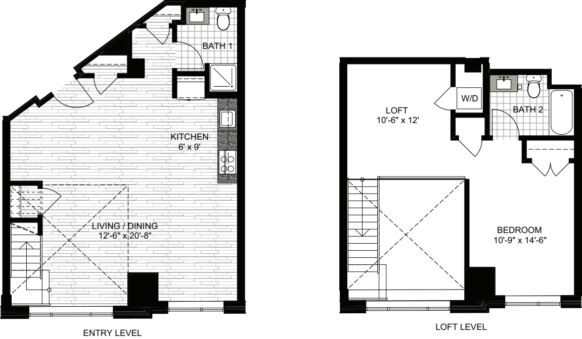 1 Bedroom QQ floorplan