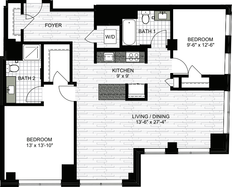 2 Bedrooms S