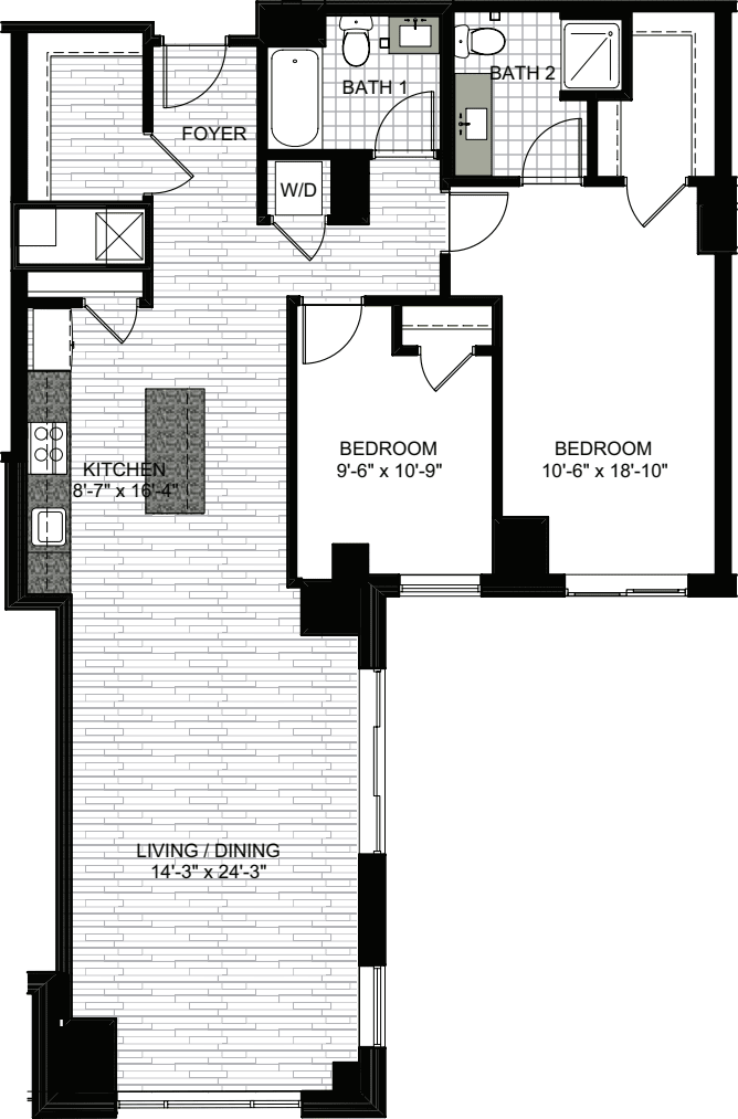 2 Bedrooms U