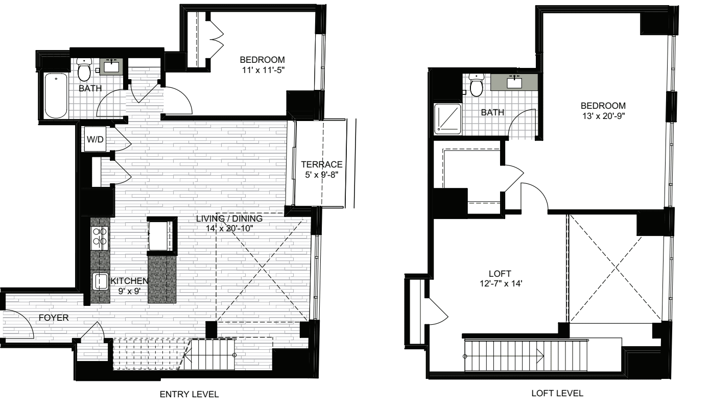 2 Bedrooms Z floorplan