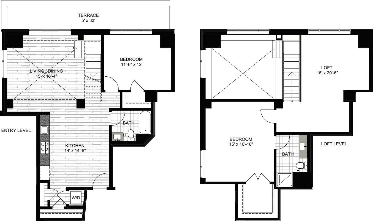 2 Bedrooms AA floorplan