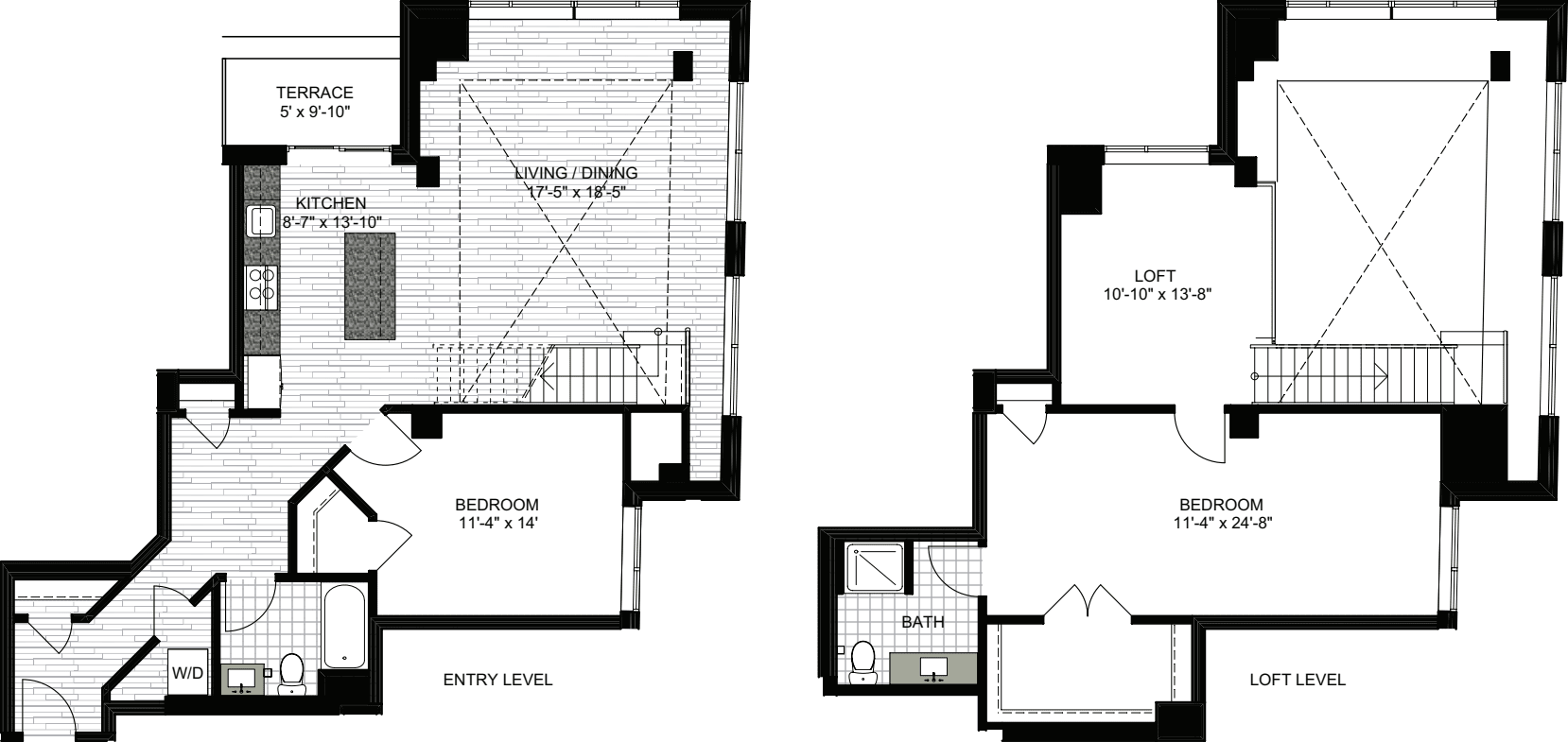 2 Bedrooms BB floorplan