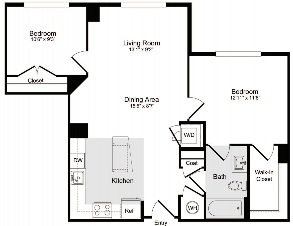 B-5 (2x1) floorplan