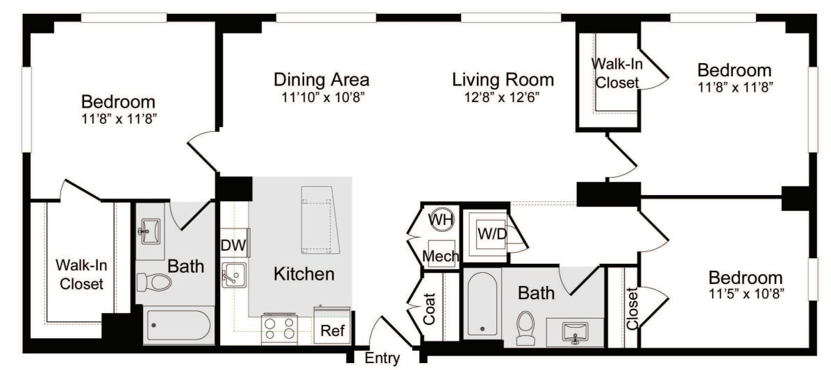 D-2 (3x2) floorplan