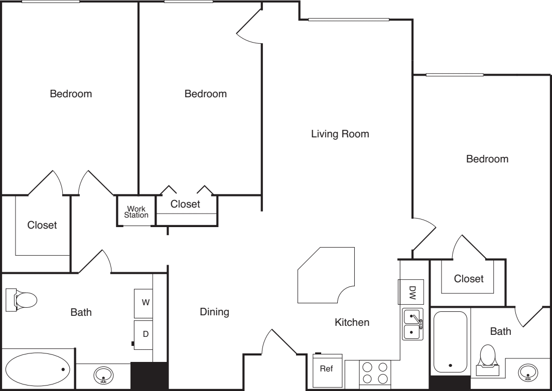 3A - no balcony floorplan