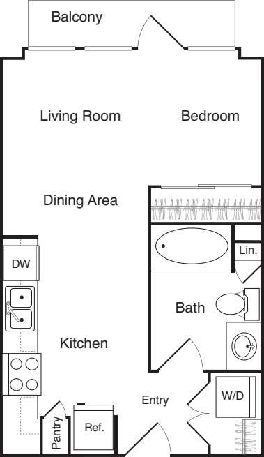Studio - B floorplan
