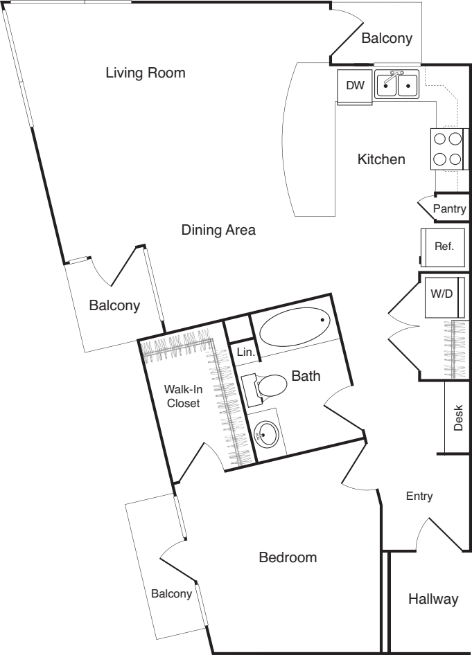 One Bedroom - C floorplan