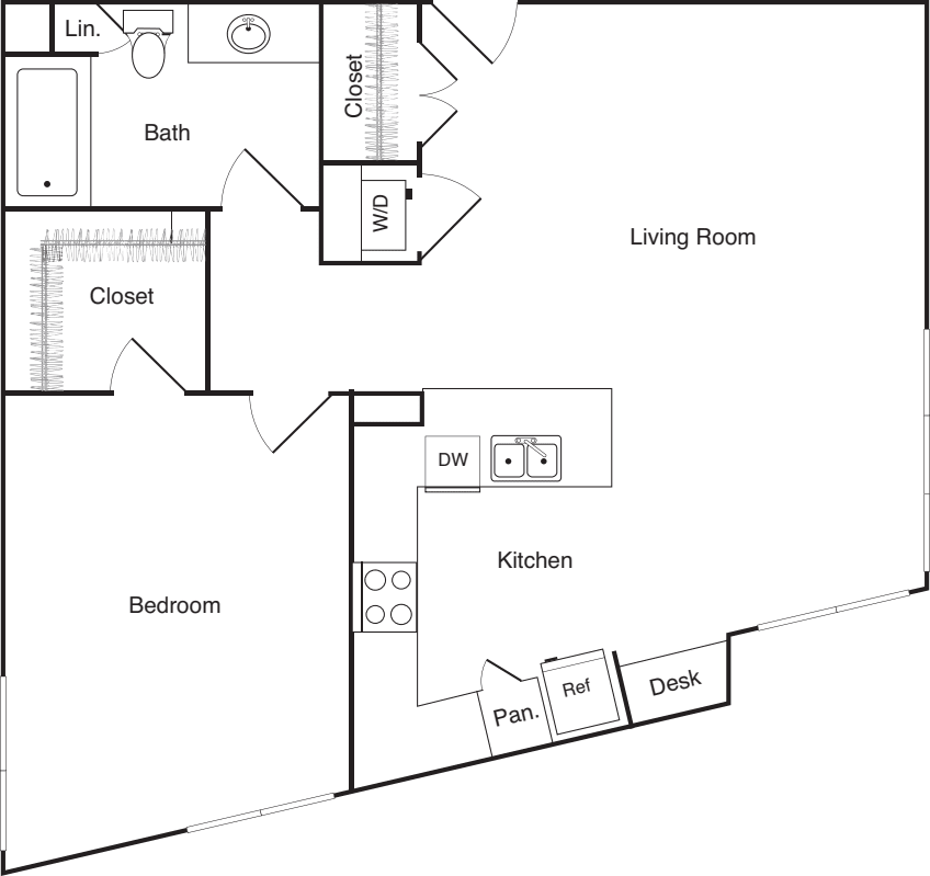 One Bedroom - K floorplan