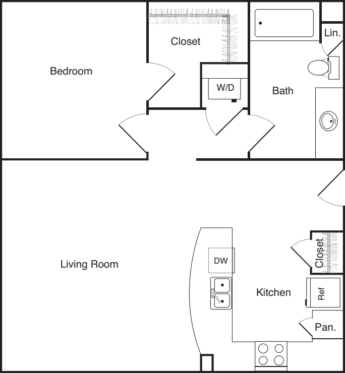 One Bedroom - M floorplan