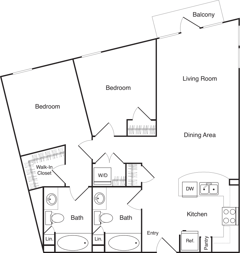 Two Bedroom - F floorplan