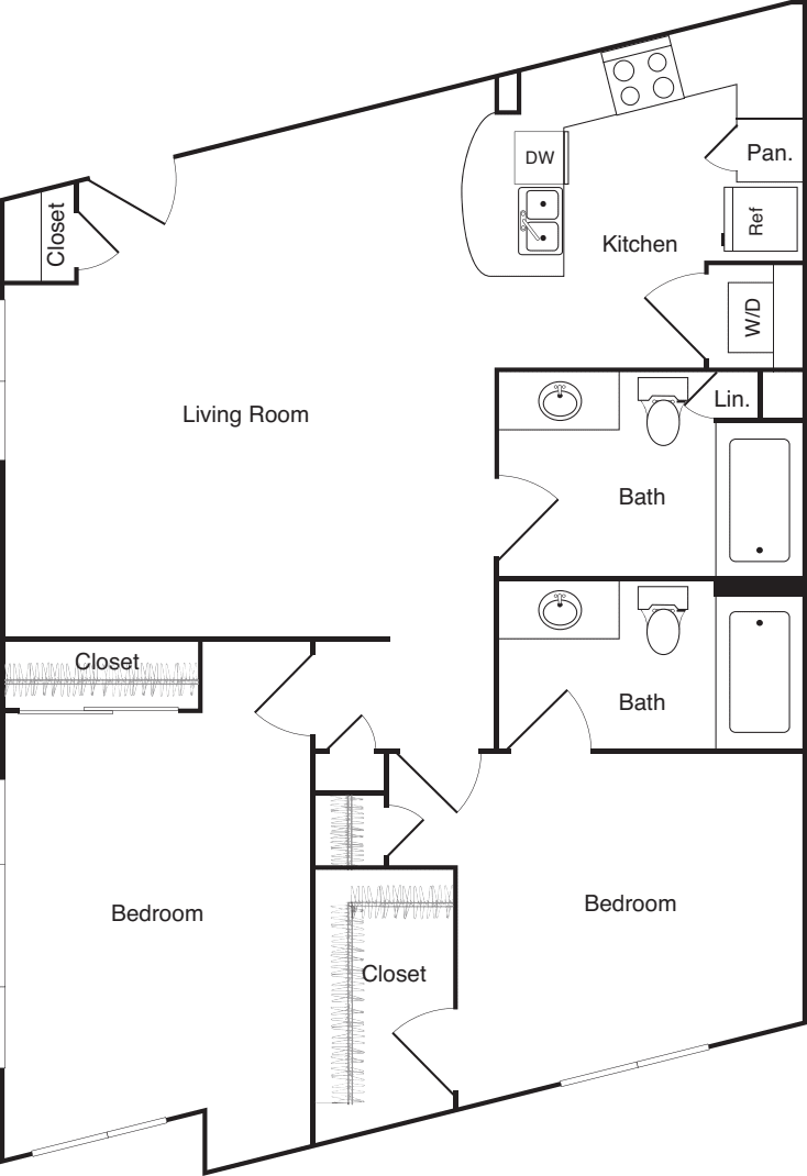 Two Bedroom - G floorplan