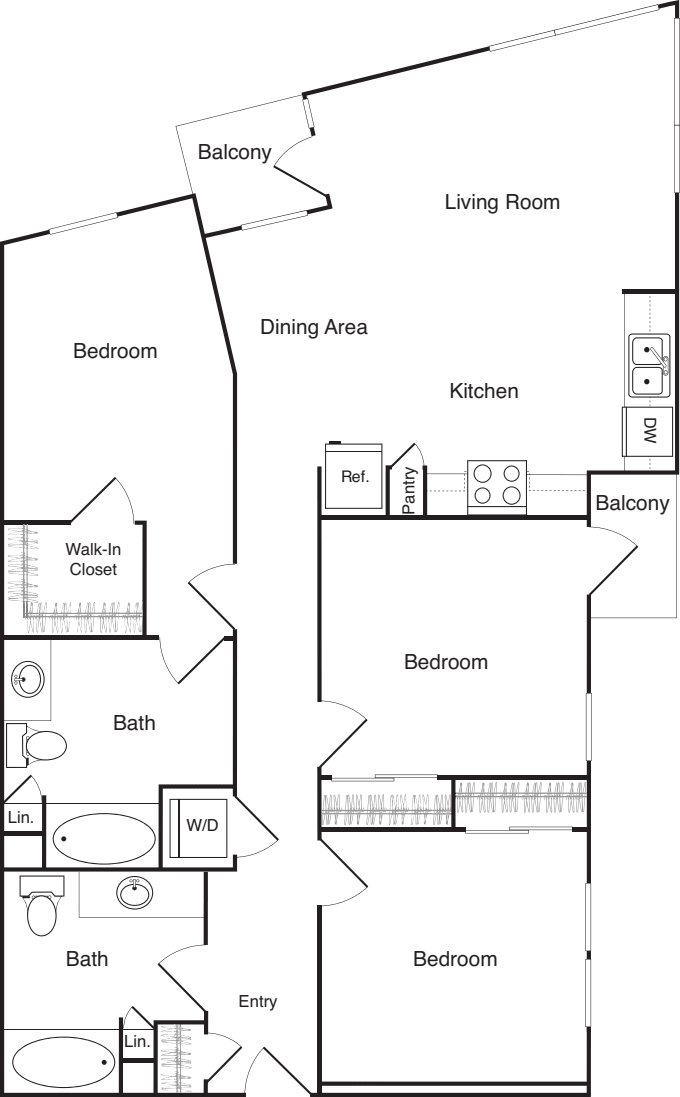 Three Bedroom - C floorplan
