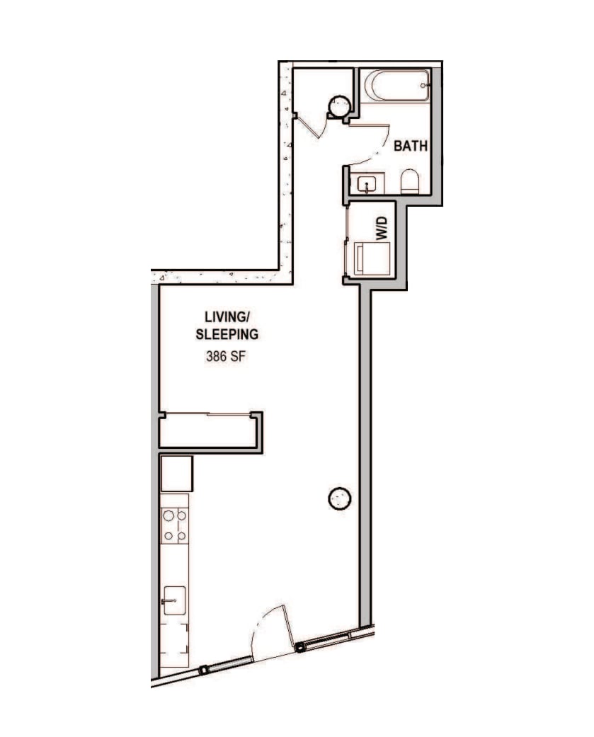 One Bedroom - ADU - C floorplan
