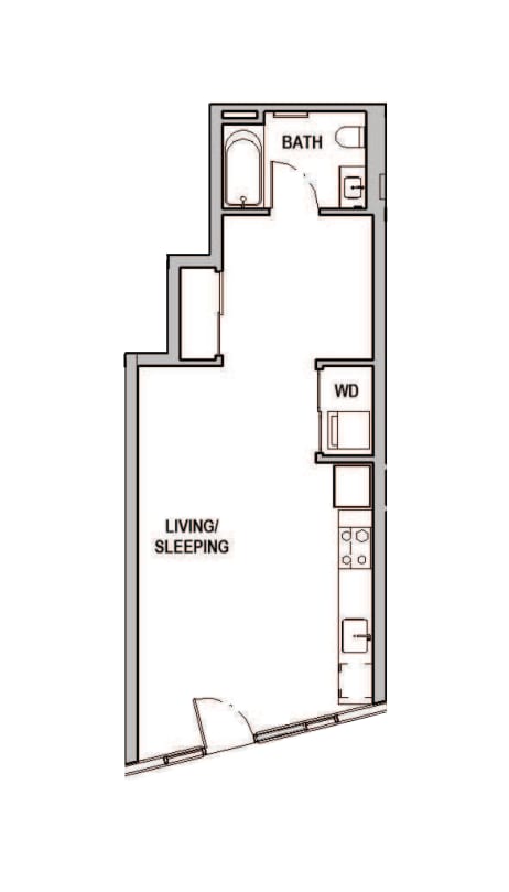 One Bedroom - ADU - D floorplan