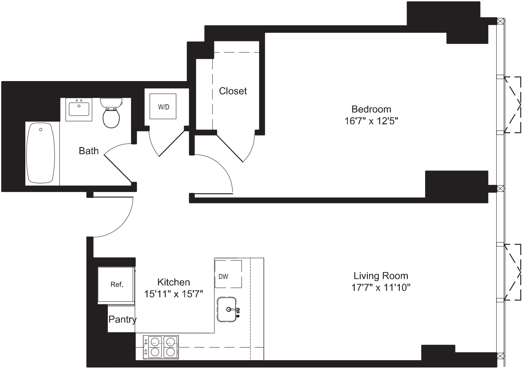 One Bedroom F 7-19