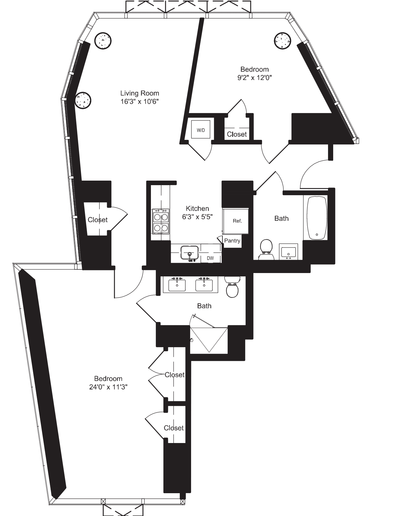 Two Bedroom K 2, 7-11 and L 3-6