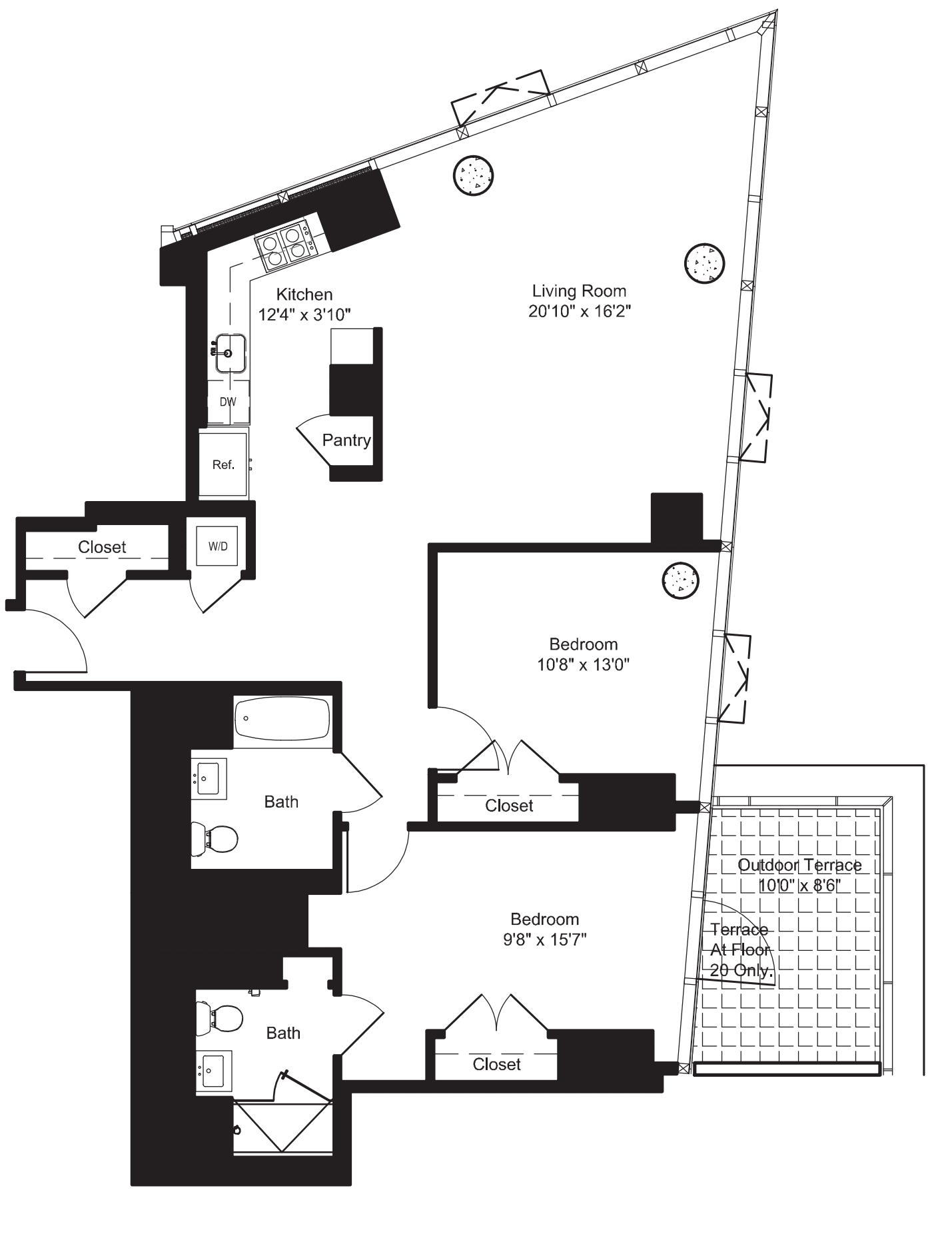 Two Bedroom F 20 floorplan