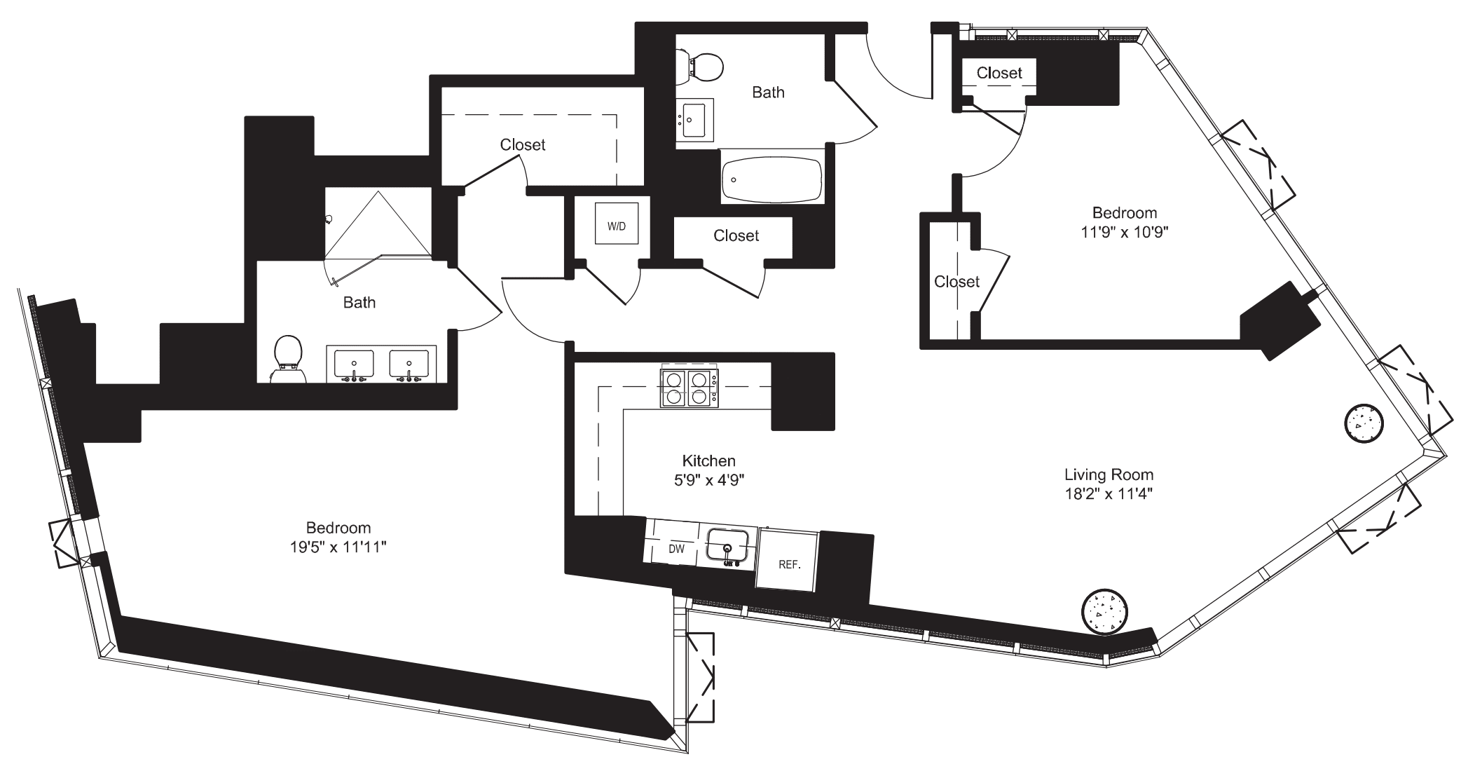 Two Bedroom D 2-10 floorplan