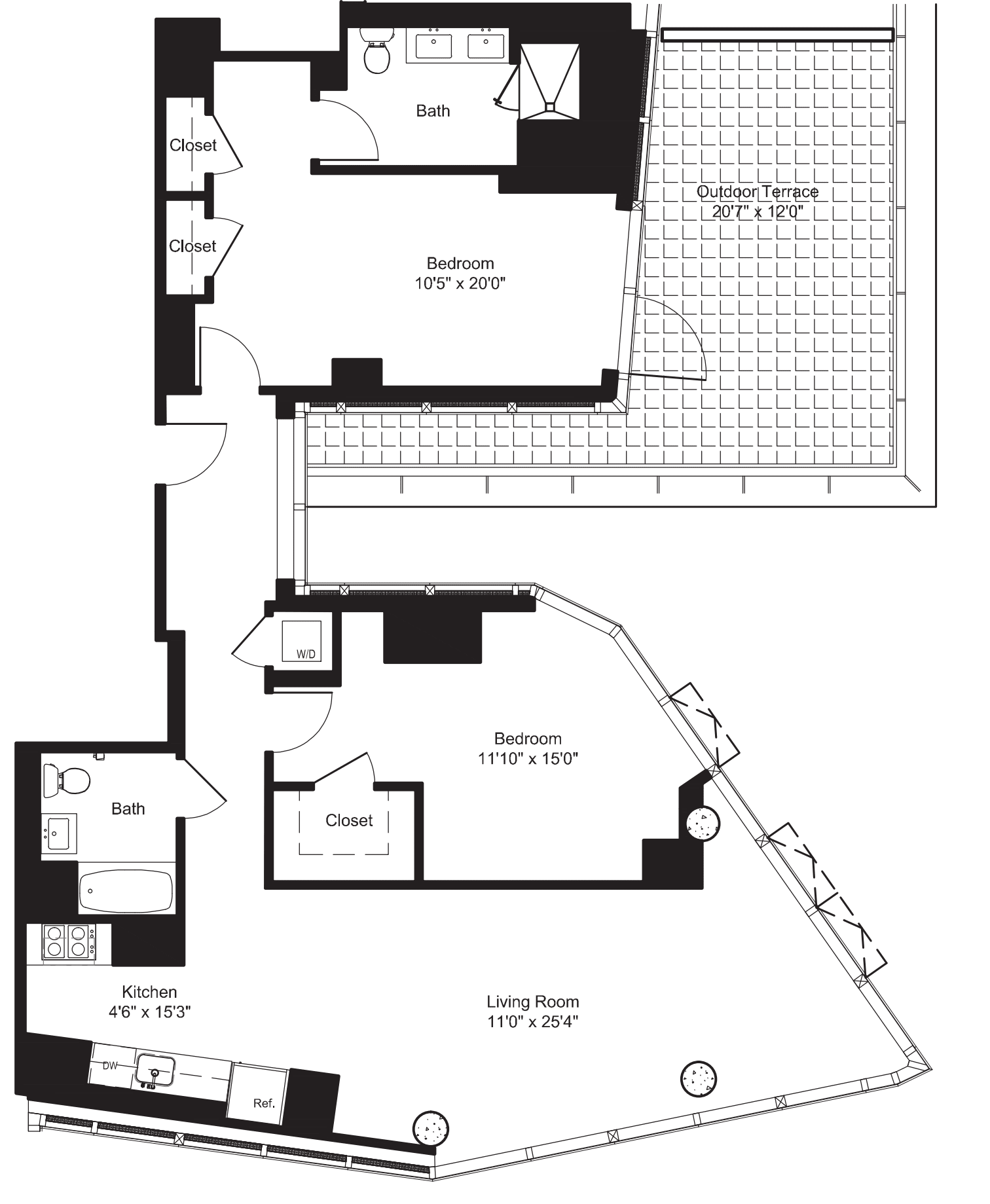 Two Bedroom D 20 floorplan