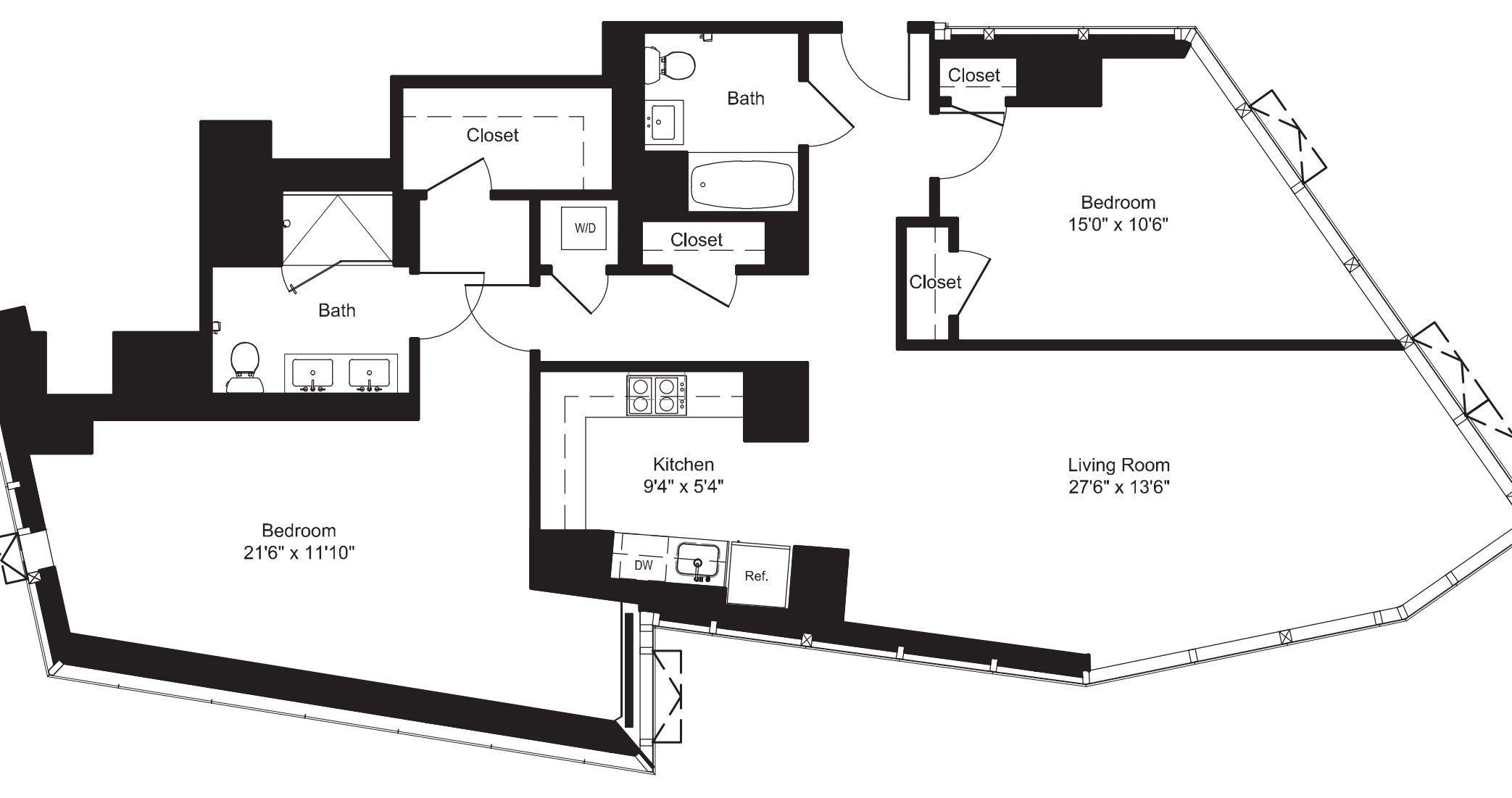Two Bedroom D 11-19 floorplan