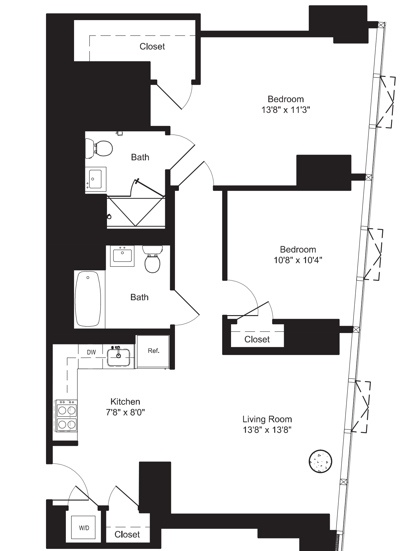 Two Bedroom E 21-22 floorplan