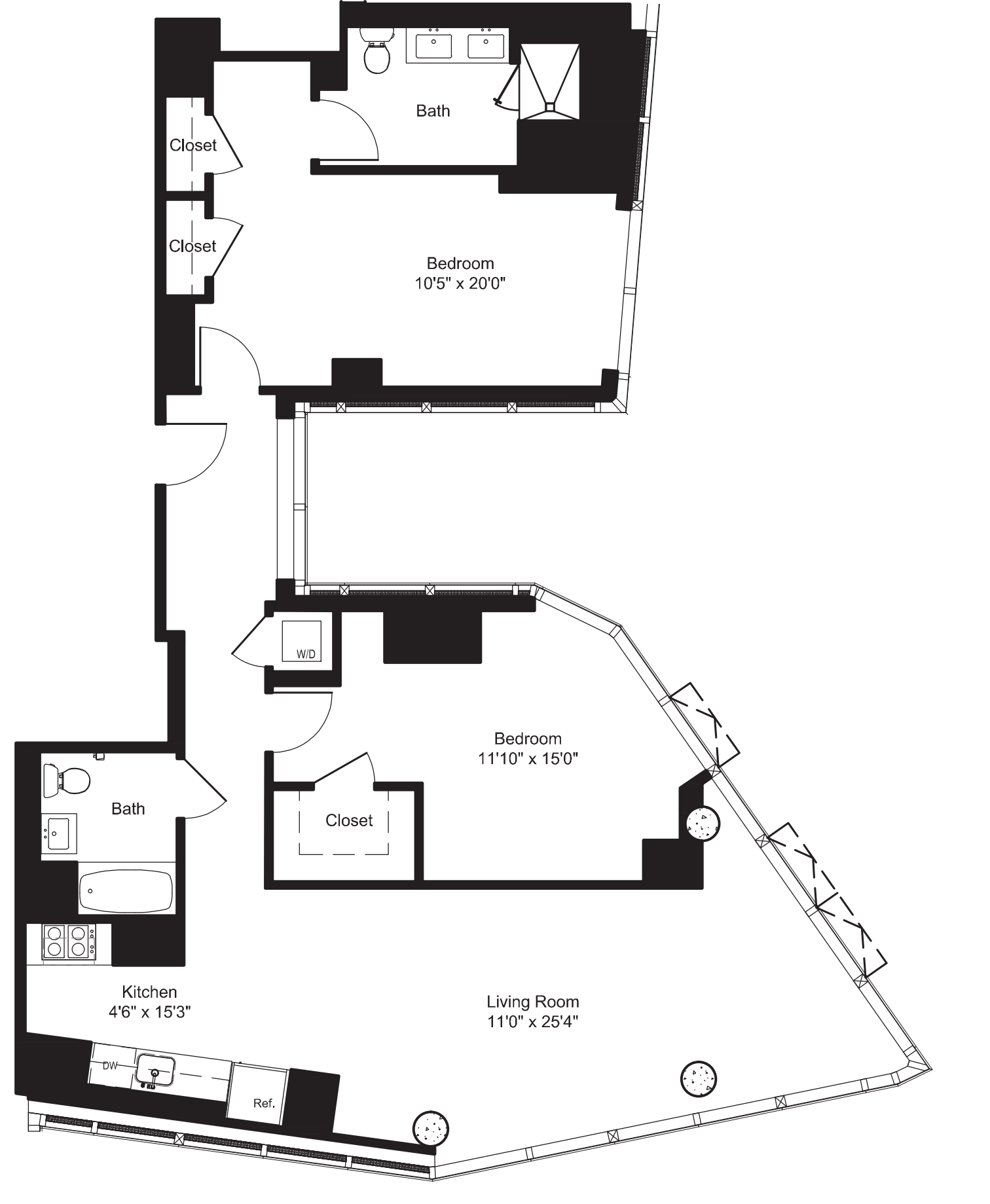 Two Bedroom D 21-22 floorplan