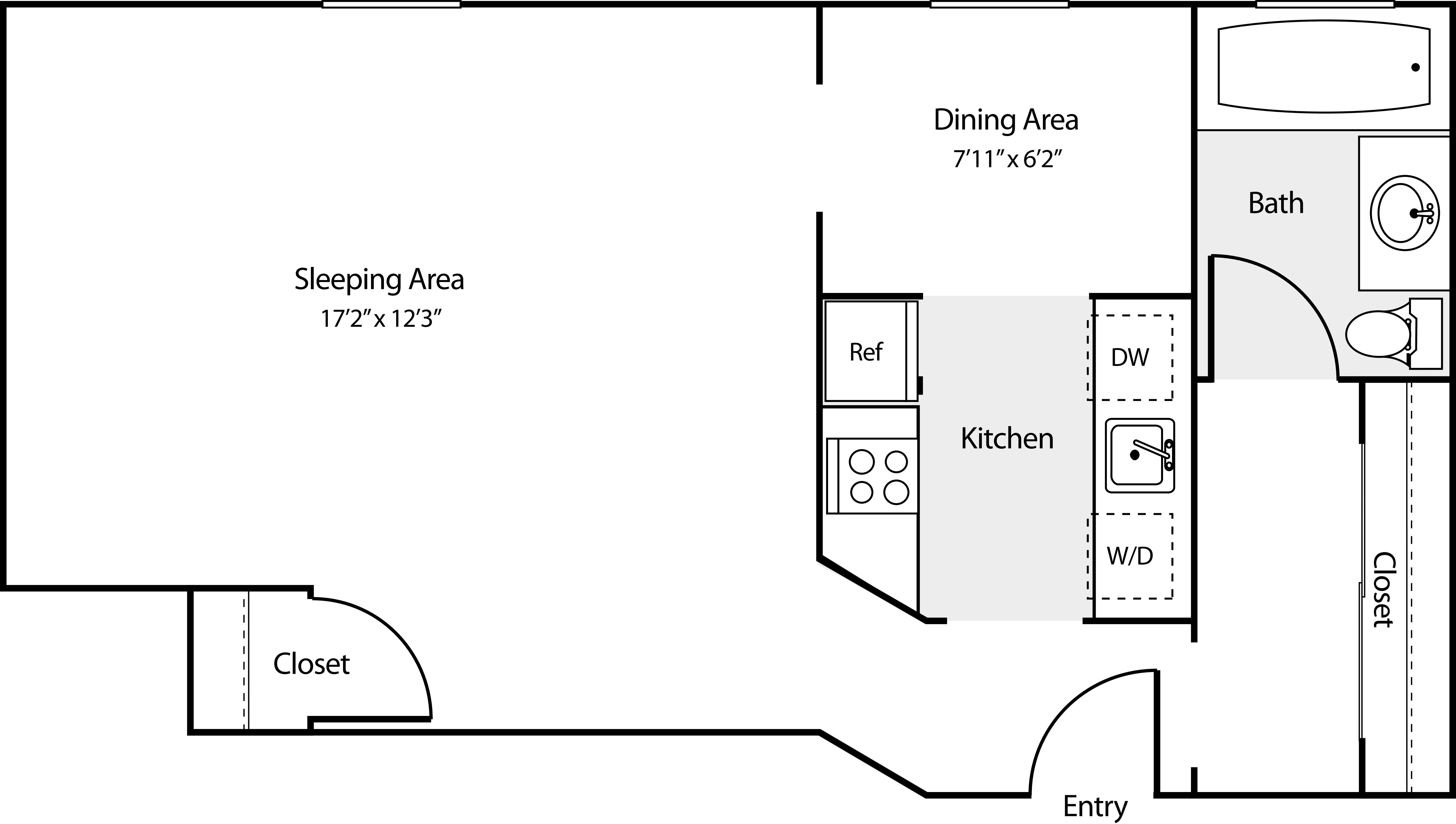 Studio I floorplan