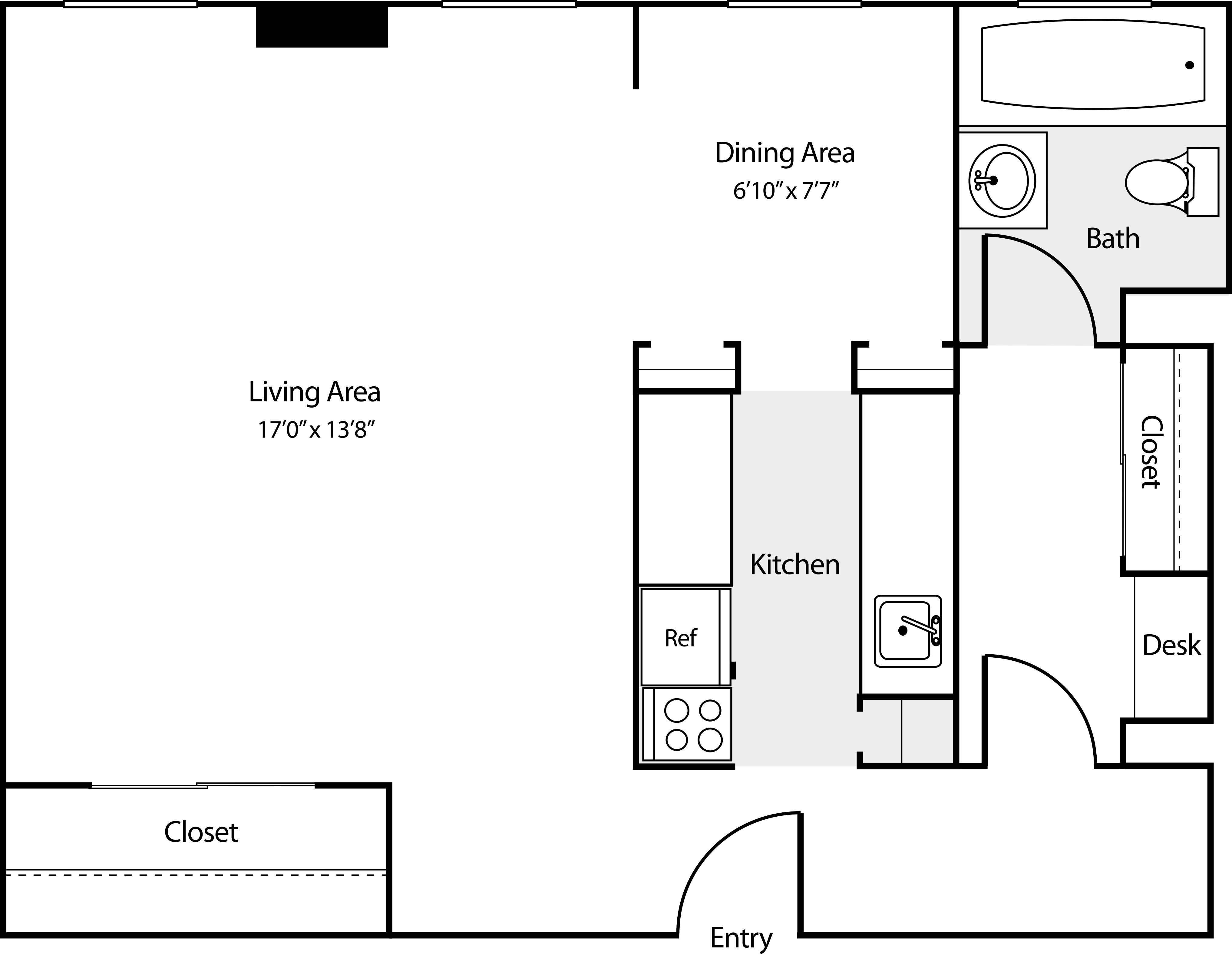Studio T floorplan
