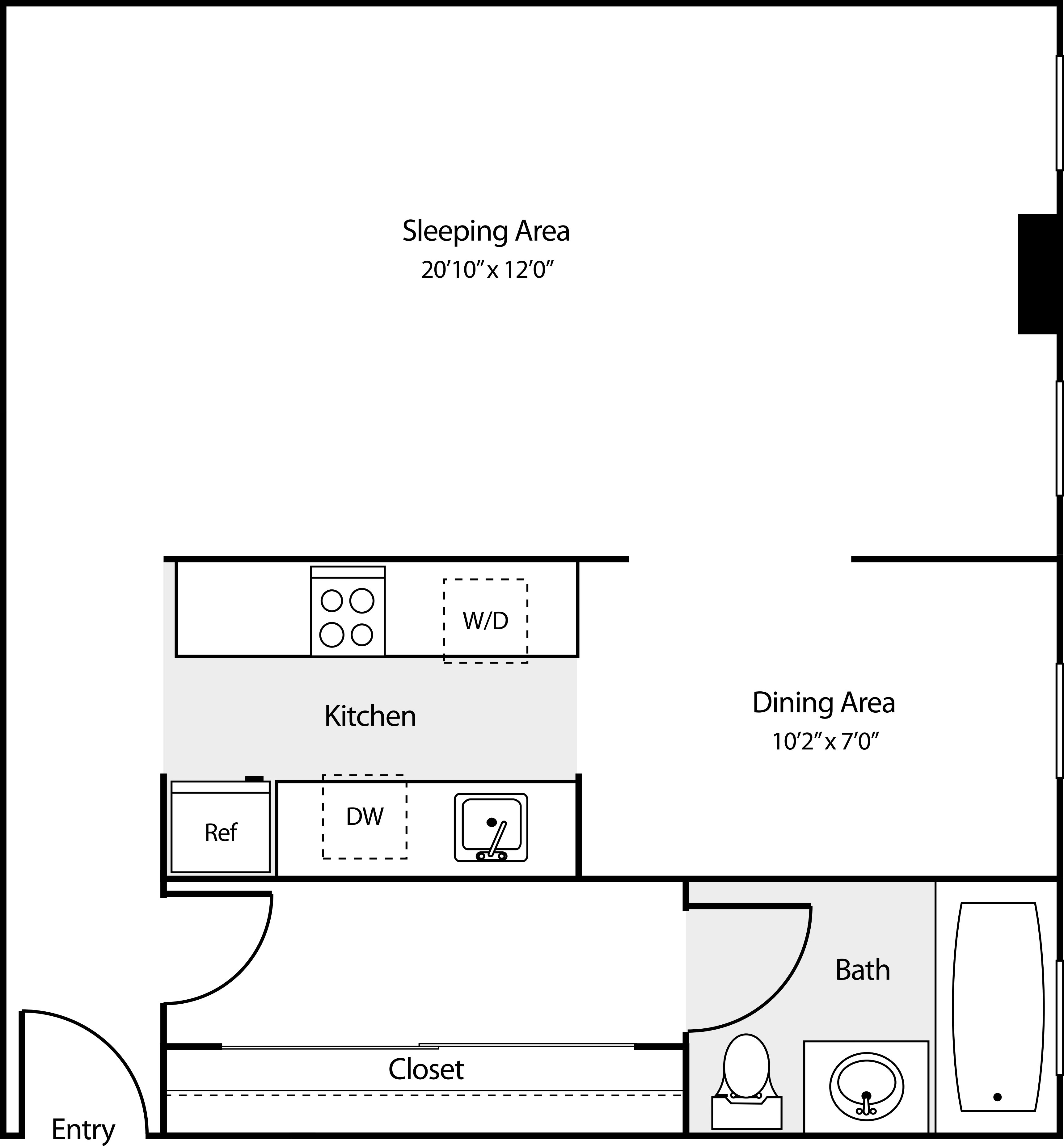 Studio W floorplan